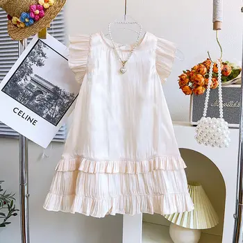 2023 Летнее платье для маленьких девочек, элегантные детские платья с оборками для дня рождения, детские платья, детская одежда