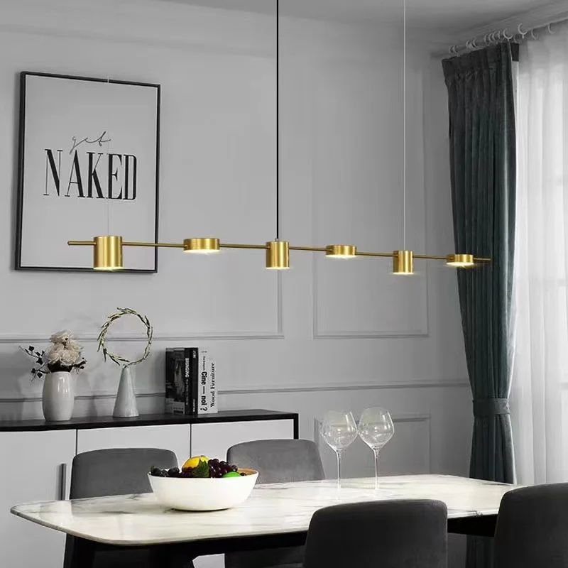 Современный простой длинный подвесной светильник для столовой, креативный светильник для бара в столовой, Скандинавский минималистичный светильник для столовой